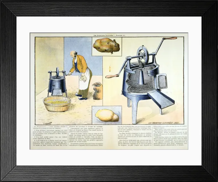 Framed Print : Potato peeler, 1899 Framed Print : Potato peeler, 1899