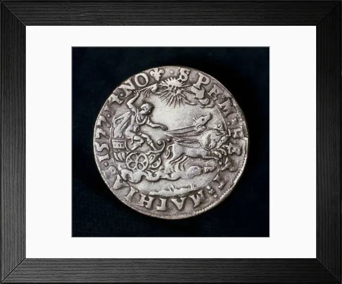 Framed Print : Reverse of a medal commemorating the bright comet of 1577 Framed Print : Reverse of a medal commemorating the bright comet of 1577