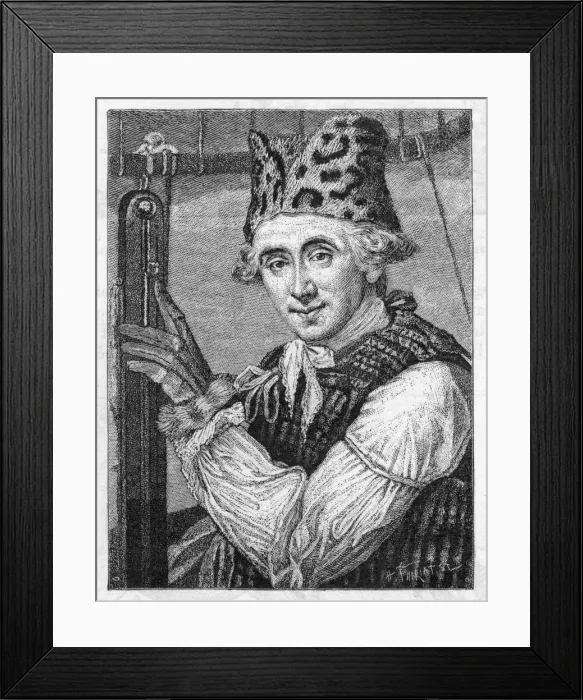 Framed Print : Dr John Jeffries, American balloonist, 1786 Framed Print : Dr John Jeffries, American balloonist, 1786