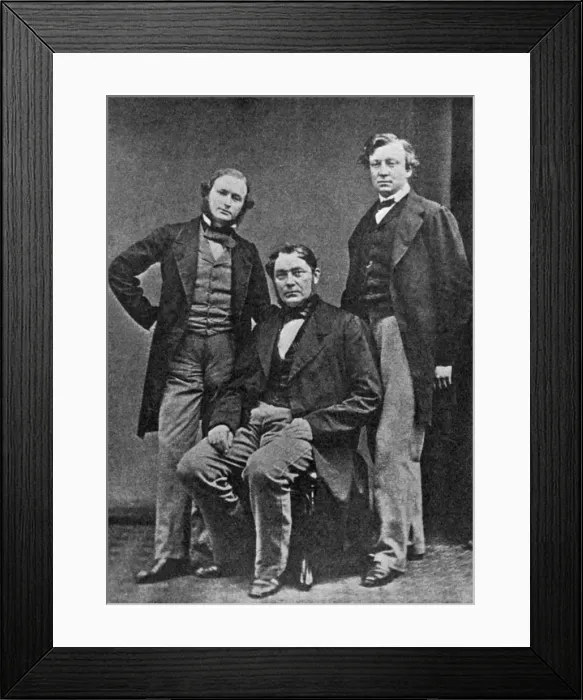 Framed Print : Gustav Kirchhoff, Robert Bunsen and Henry Roscoe, scientists, c1860 Framed Print : Gustav Kirchhoff, Robert Bunsen and Henry Roscoe, scientists, c1860