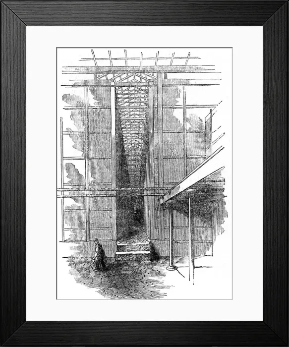 Framed Print : Production of sulphuric acid (Oil of Vitriol or H2S04), 1844 Framed Print : Production of sulphuric acid (Oil of Vitriol or H2S04), 1844