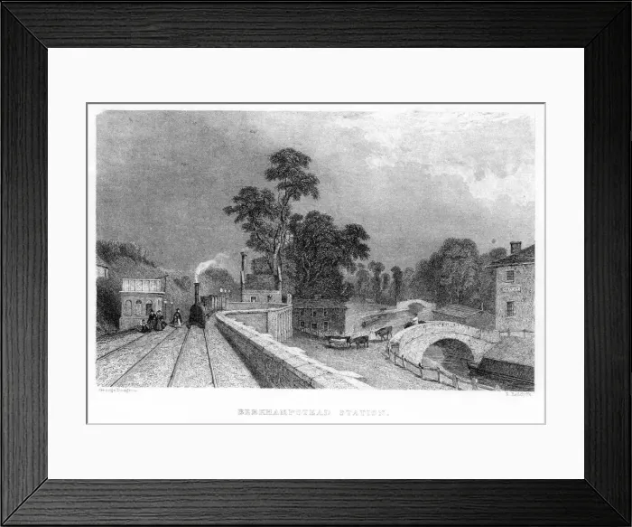 Framed Print : Berkhamsted Station, Hertfordshire, on the London and Birmingham Railway, c1860 Framed Print : Berkhamsted Station, Hertfordshire, on the London and Birmingham Railway, c1860