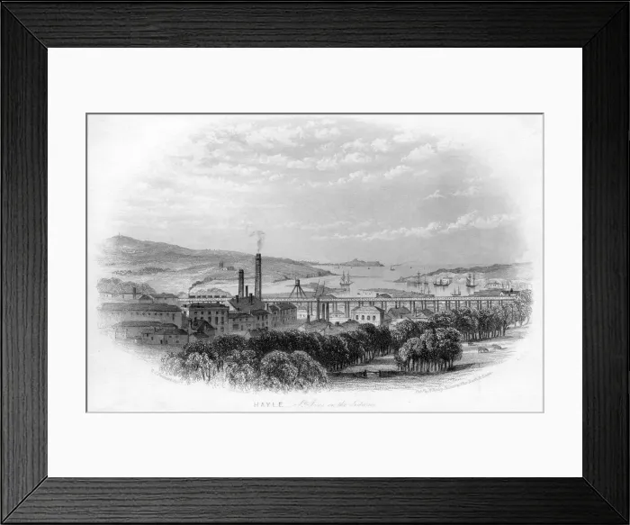 Framed Print : Hayle St Ives in the distance, c1860 Framed Print : Hayle St Ives in the distance, c1860