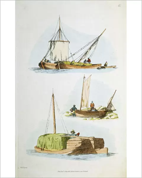 Traditional Norfolk boats, 1814. Artist: William Henry Pyne