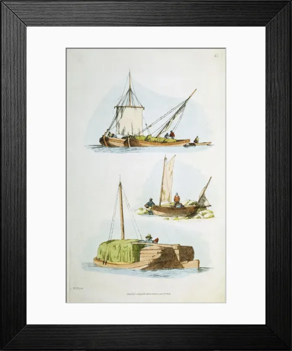 Framed Print : Traditional Norfolk boats, 1814. Artist: William Henry Pyne Framed Print : Traditional Norfolk boats, 1814. Artist: William Henry Pyne