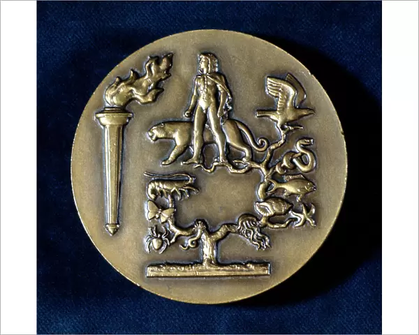 Medal commemorating Jean Baptiste de Monet, Chevalier de Lamarck, French biologist, 20th century