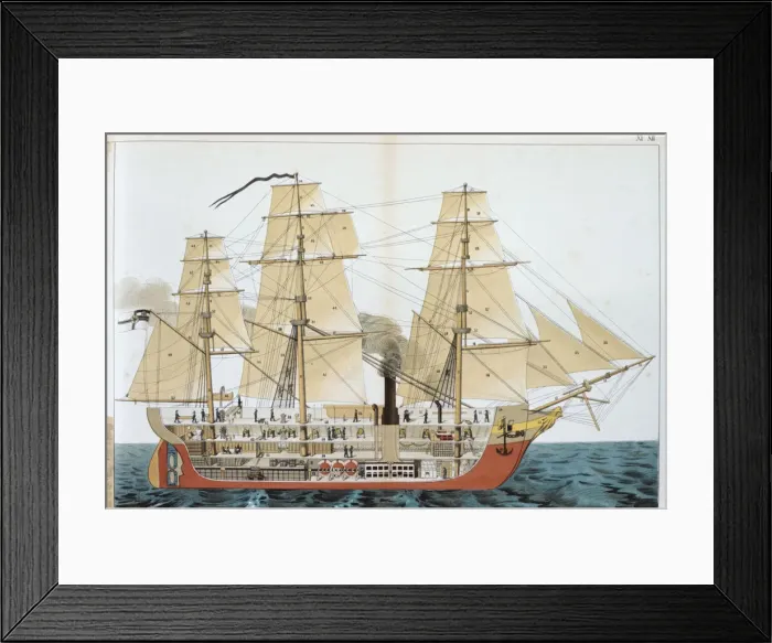 Framed Print : Transitional ship, 1886 Framed Print : Transitional ship, 1886