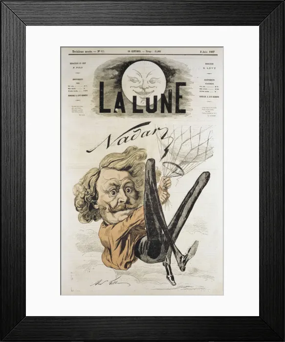 Framed Print : Nadar, French journalist, artist and photographer, 1867. Artist: Andre Gill Framed Print : Nadar, French journalist, artist and photographer, 1867. Artist: Andre Gill