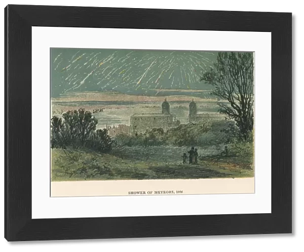 Shower of meteors (Leonids) observed over Greenwich, London, 1866 (1884)