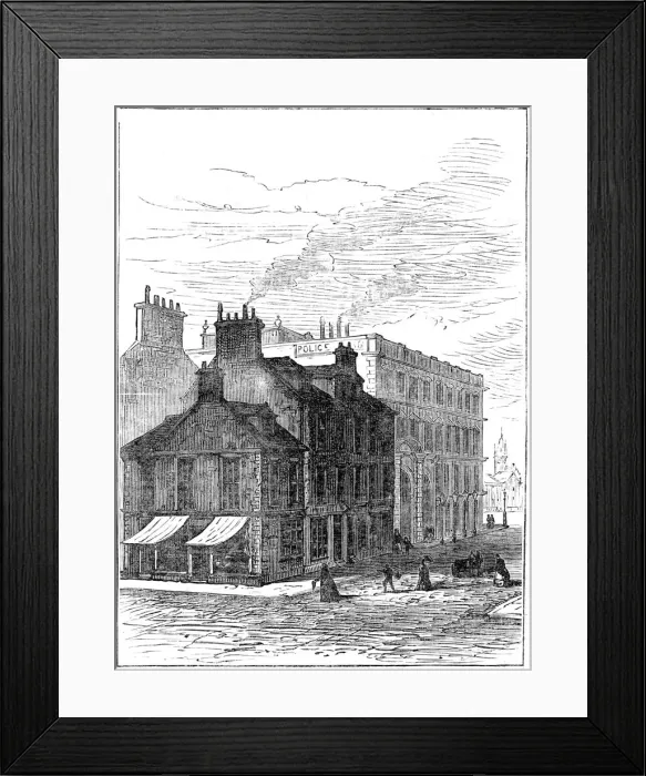 Framed Print : Birthplace of James Watt shortly before it was demolished, 1887 Framed Print : Birthplace of James Watt shortly before it was demolished, 1887