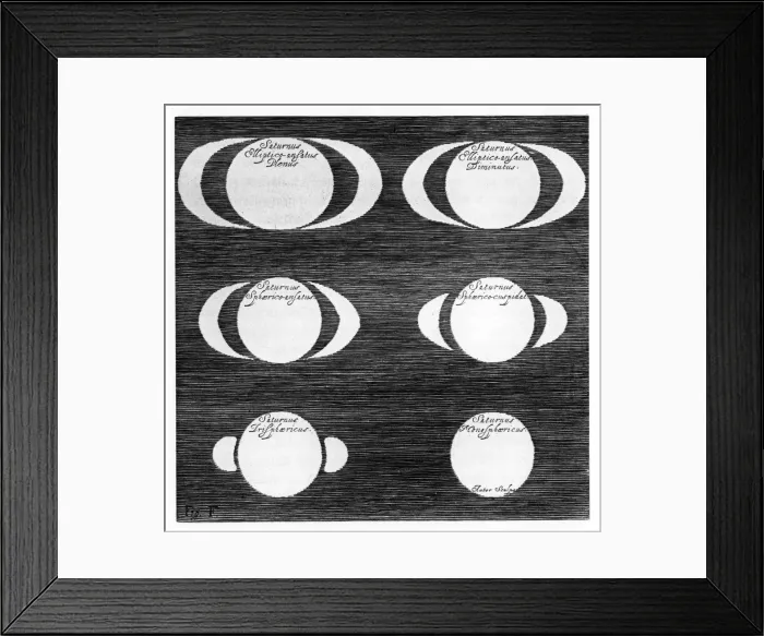 Framed Print : Series of observations of the planet Saturn, 1656 Framed Print : Series of observations of the planet Saturn, 1656