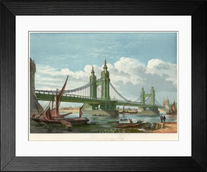 Framed Print : Chelsea Bridge, London, 1858 Framed Print : Chelsea Bridge, London, 1858