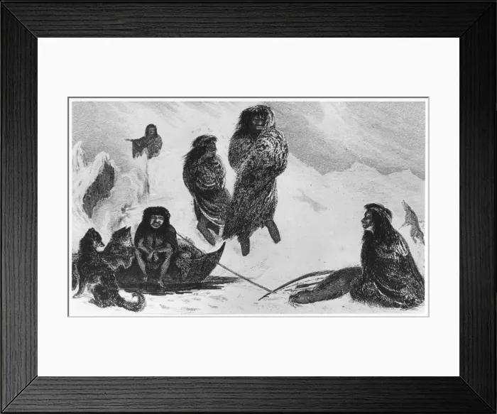 Framed Print : Fuegians going to trade with the Patagonians, 1839 Framed Print : Fuegians going to trade with the Patagonians, 1839