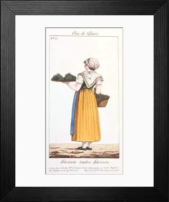 Framed Print : Green bean seller, 1826 Framed Print : Green bean seller, 1826