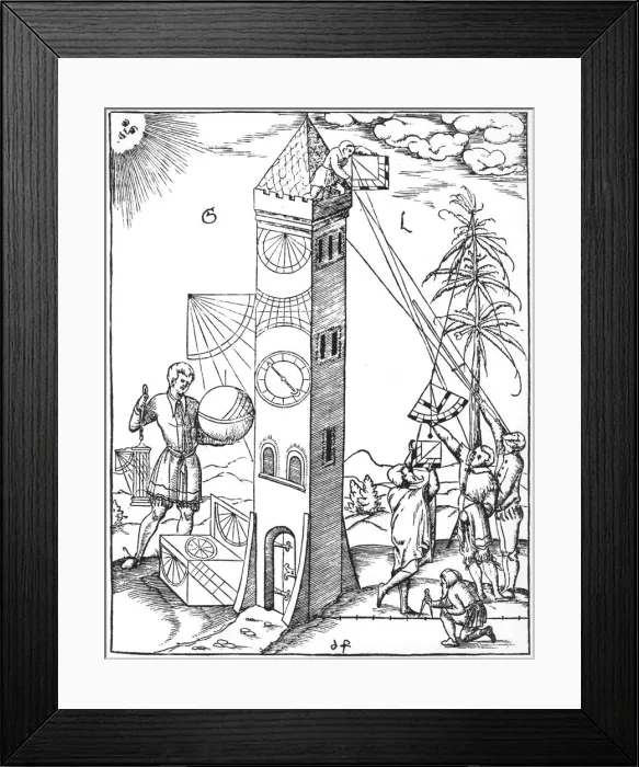 Framed Print : Surveying and timekeeping, 1551 Framed Print : Surveying and timekeeping, 1551