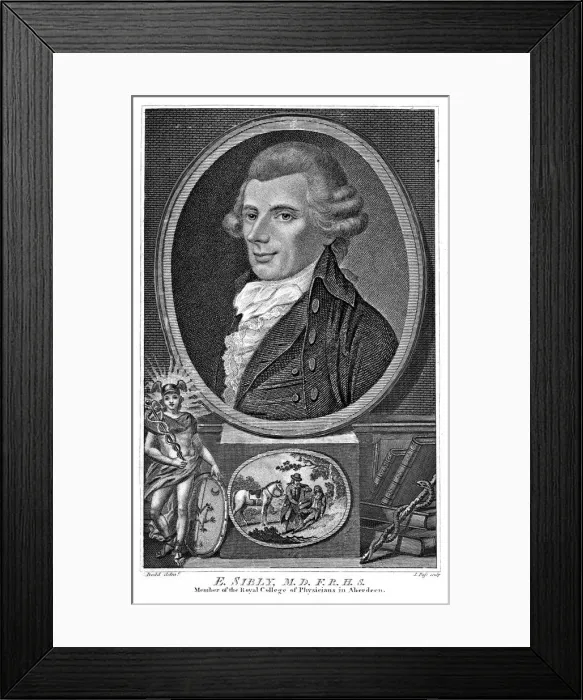 Framed Print : Ebenezer Sibly, British astrologer and physician, late 18th century Framed Print : Ebenezer Sibly, British astrologer and physician, late 18th century