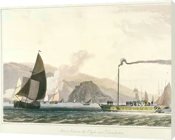 Steamboat on the Clyde near Dumbarton, c1814. Artist: William Daniell