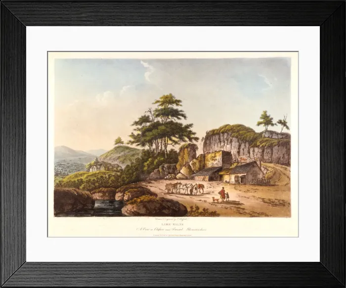 Framed Print : Lime Kilns. A View at Clifton near Bristol, Gloucestershire, 1798. Artist: John Hassell Framed Print : Lime Kilns. A View at Clifton near Bristol, Gloucestershire, 1798. Artist: John Hassell
