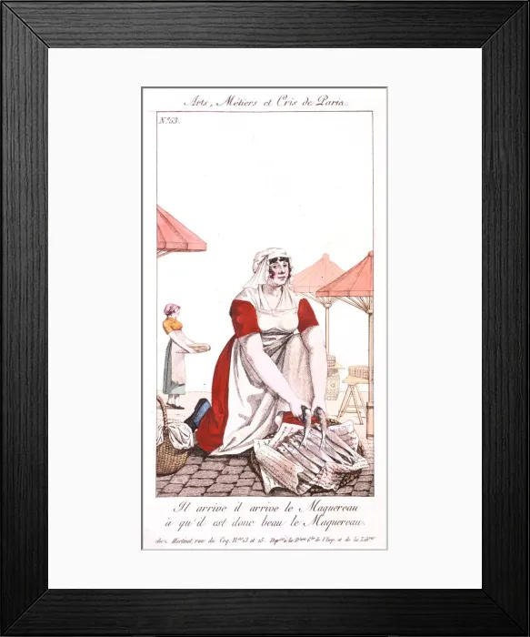 Framed Print : Mackerel seller, 1826 Framed Print : Mackerel seller, 1826