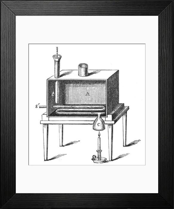 Framed Print : Rumfords calorimeter, 1887 Framed Print : Rumfords calorimeter, 1887
