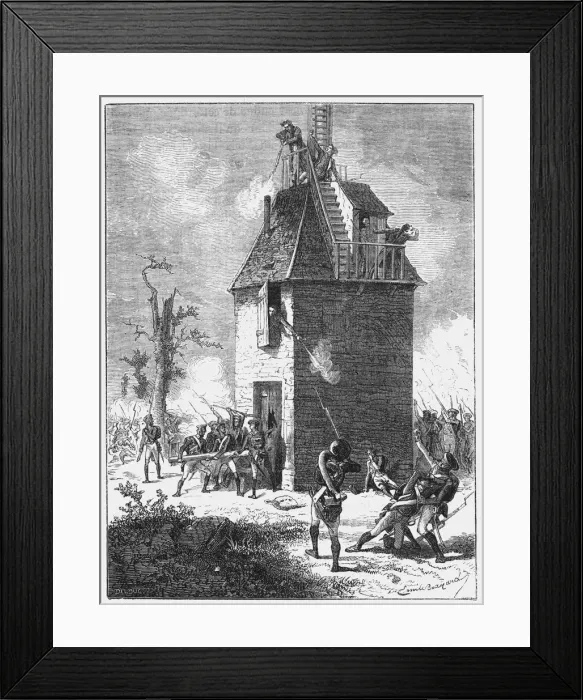 Framed Print : Napoleons troops defending a telegraph tower, c1815, (c1870) Framed Print : Napoleons troops defending a telegraph tower, c1815, (c1870)