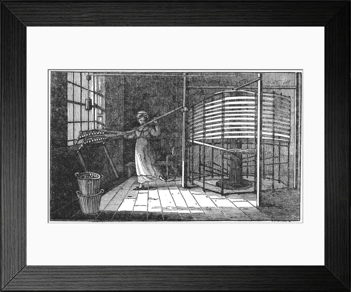 Framed Print : Female silk worker, Spitalfields, London, 1833 Framed Print : Female silk worker, Spitalfields, London, 1833