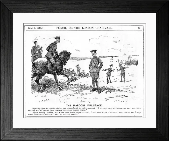 Framed Print : Marconi Shares Scandal, 1913. Artist: Leonard Raven-Hill Framed Print : Marconi Shares Scandal, 1913. Artist: Leonard Raven-Hill