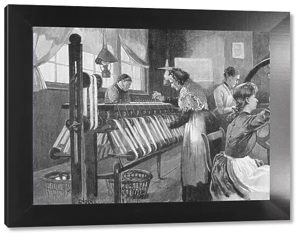 Spitalfields silk weavers, 1893. Artist: Enoch Ward
