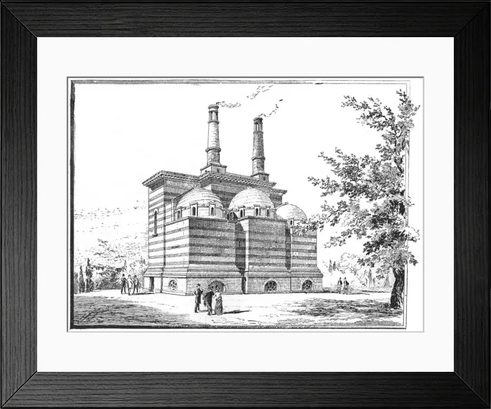 Framed Print : Crematorium, Pere la Chaise cemetery, Paris, 1888 Framed Print : Crematorium, Pere la Chaise cemetery, Paris, 1888