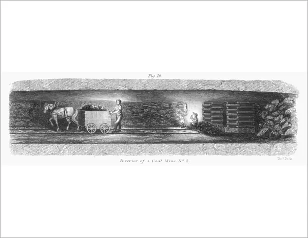 Interior of a coal mine, 1862