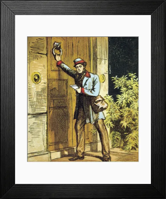 Framed Print : There is the Postmans knock!, 1867 Framed Print : There is the Postmans knock!, 1867