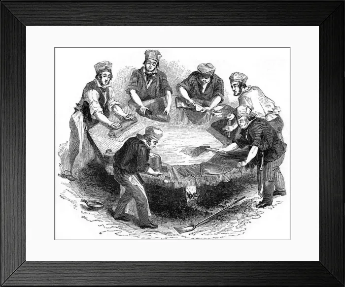 Framed Print : Making beaver hats, 1841 Framed Print : Making beaver hats, 1841