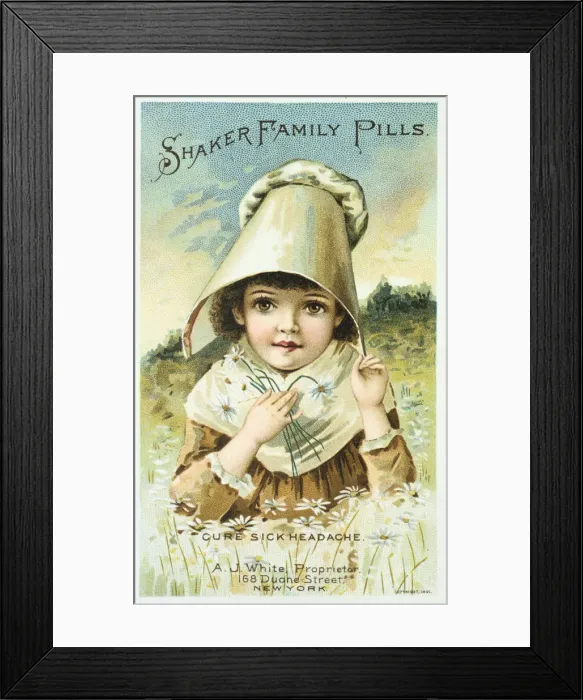Framed Print : Advertisement for Shaker Family Pills, 1891 Framed Print : Advertisement for Shaker Family Pills, 1891