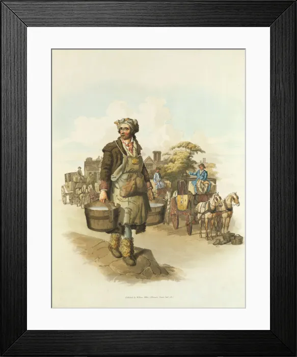 Framed Print : Water carrier, 1808. Artist: William Henry Pyne Framed Print : Water carrier, 1808. Artist: William Henry Pyne