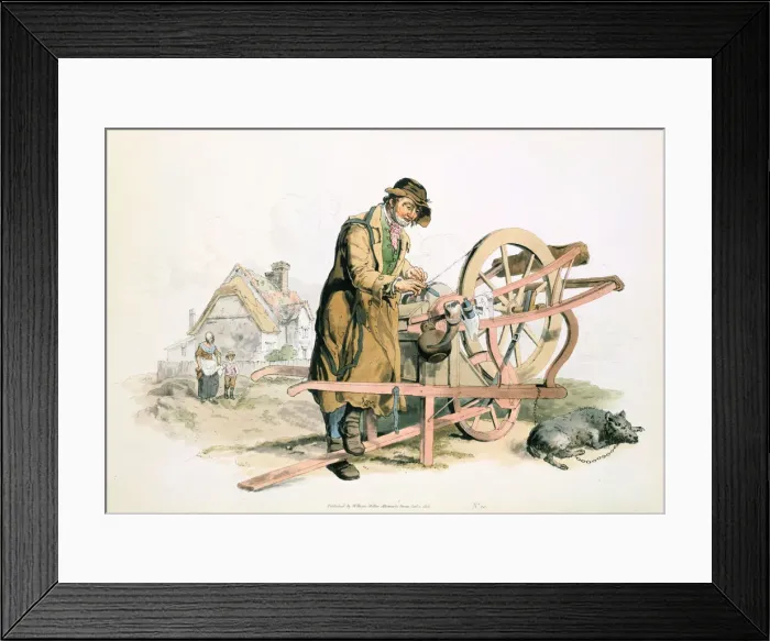 Framed Print : Knife grinder, 1808. Artist: William Henry Pyne Framed Print : Knife grinder, 1808. Artist: William Henry Pyne