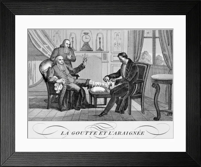 Framed Print : Gout and the Spider, c1835 Framed Print : Gout and the Spider, c1835