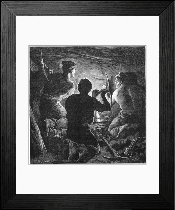 Framed Print : Coal mining accident, Tynewydd Colliery, South Wales, April 1877 (c1885). Artist: William Heysham Overend Framed Print : Coal mining accident, Tynewydd Colliery, South Wales, April 1877 (c1885). Artist: William Heysham Overend