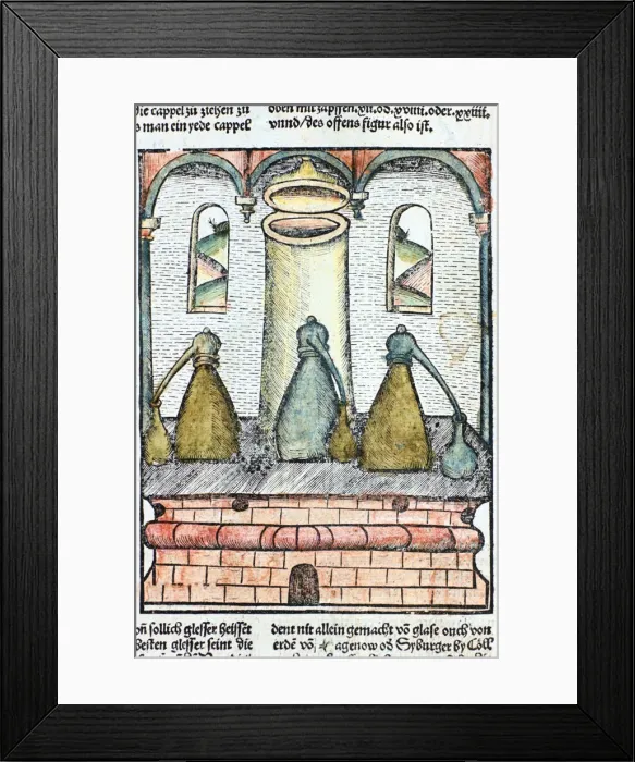 Framed Print : Distillation, 1500 Framed Print : Distillation, 1500