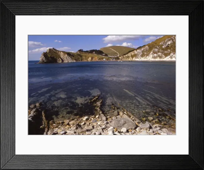 Framed Print : Lulworth Cove from NNE. Purbeck, Dorset, 20th century. Artist: CM Dixon Framed Print : Lulworth Cove from NNE. Purbeck, Dorset, 20th century. Artist: CM Dixon