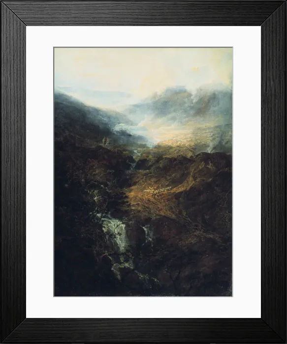 Framed Print : Morning amongst the Coniston Fells, Cumberland, 1798. Artist: JMW Turner Framed Print : Morning amongst the Coniston Fells, Cumberland, 1798. Artist: JMW Turner