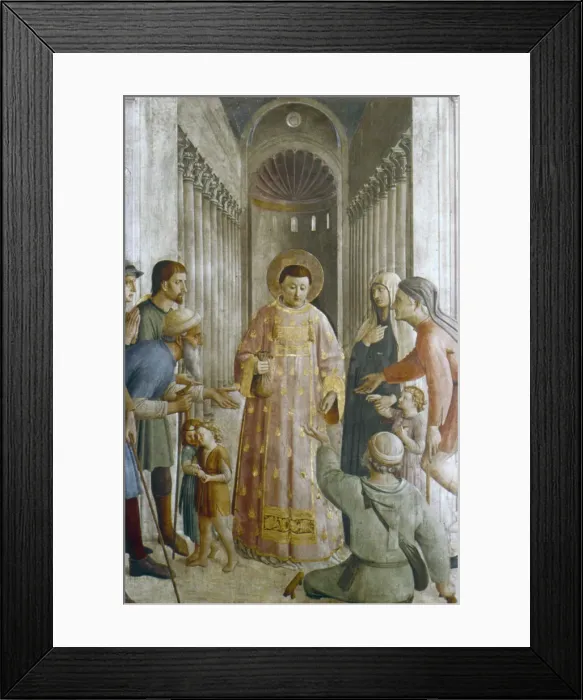 Framed Print : St Laurence giving alms to the Poor, mid 15th century. Artist: Fra Angelico Framed Print : St Laurence giving alms to the Poor, mid 15th century. Artist: Fra Angelico