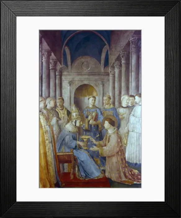 Framed Print : St Sixtus II and his Deacon St Laurence, mid 15th century. Artist: Fra Angelico Framed Print : St Sixtus II and his Deacon St Laurence, mid 15th century. Artist: Fra Angelico