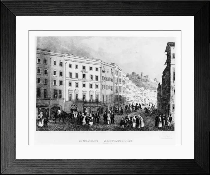 Framed Print : The house in Salzburg in which Mozart was born in 1791, (mid 19th century) Framed Print : The house in Salzburg in which Mozart was born in 1791, (mid 19th century)