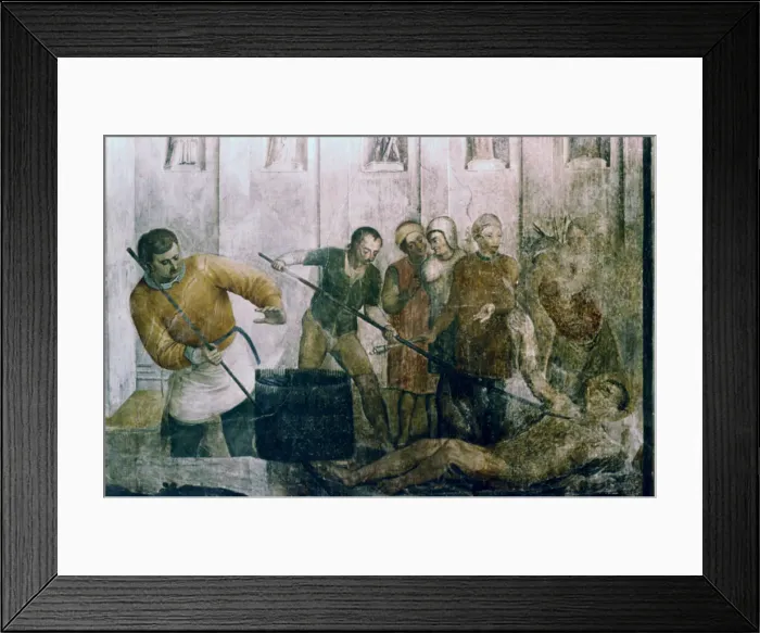 Framed Print : Martyrdom of St Laurence, mid 15th century. Artist: Fra Angelico Framed Print : Martyrdom of St Laurence, mid 15th century. Artist: Fra Angelico