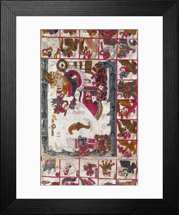 Framed Print : Tonalamatl Aubin, Folio 16, 15th century? Framed Print : Tonalamatl Aubin, Folio 16, 15th century?