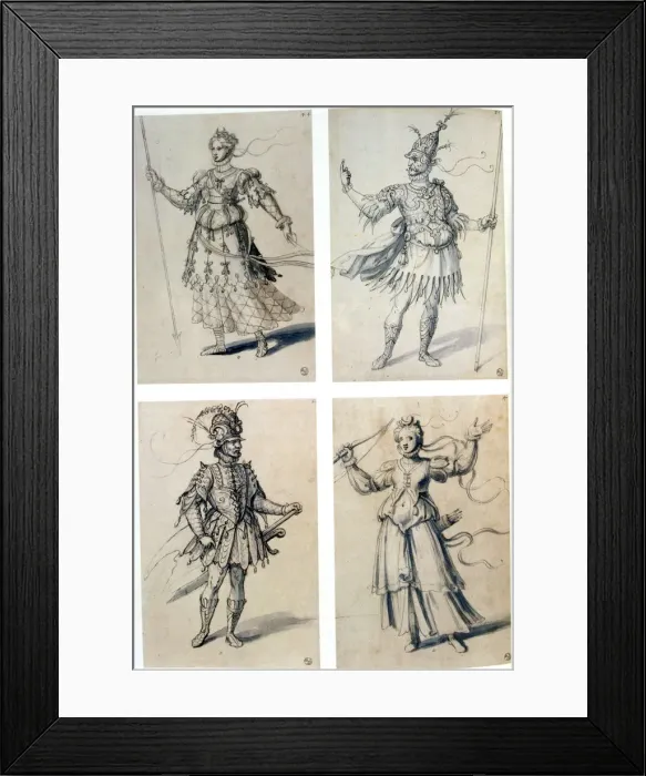 Framed Print : Costume designs for classical deities, 16th century. Artist: Giuseppe Arcimboldi Framed Print : Costume designs for classical deities, 16th century. Artist: Giuseppe Arcimboldi