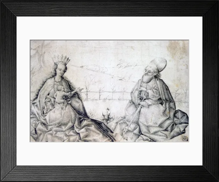 Framed Print : Virgin and Child with St Paul, c1450 Framed Print : Virgin and Child with St Paul, c1450