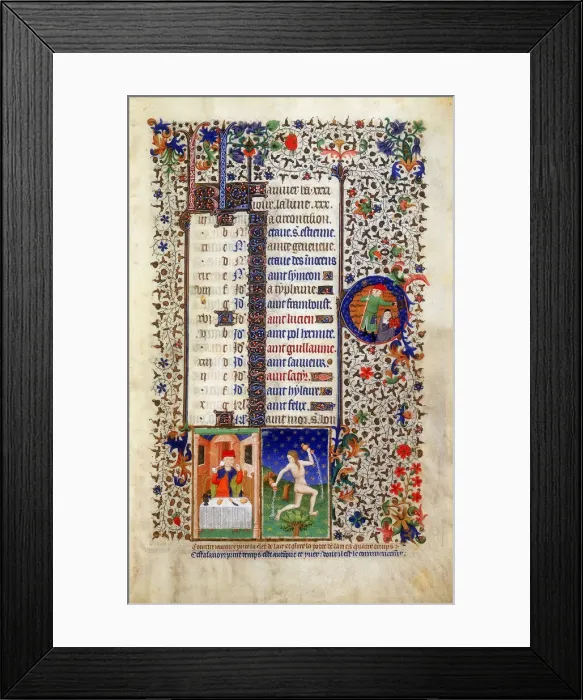 Framed Print : January, early 15th century Framed Print : January, early 15th century