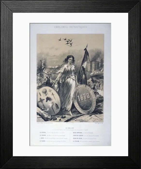 Framed Print : Allegory of French patriotic emblems, 1870 Framed Print : Allegory of French patriotic emblems, 1870