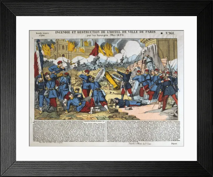 Framed Print : Incendie et Destruction de l Hotel de Ville, Paris, 24 May 1871 Framed Print : Incendie et Destruction de l Hotel de Ville, Paris, 24 May 1871